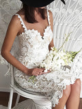 Plataz White Lace Spaghetti Strap Bodycon V-Neck Wedding Gown Elegant Babyshower Party Maternity Midi Dress Maternity