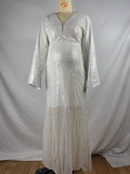 Plataz Belly Friendly Sequin Mermaid V-neck Dolman Sleeve Babyshower Maternity Maxi Dress Maternity