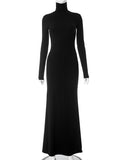 Plataz Solid Color High Neck Bodycon Mermaid Photoshoot Maternity Maxi Dress Maternity