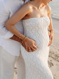 Plataz White Lace Bow Mermaid Bodycon Elegant Photoshoot Baby Shower Maternity Maxi Dress Maternity
