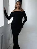 Plataz Off Shoulder Ruched Flare Sleeve Mermaid Bodycon Fashion Photoshoot Baby Shower Maternity Maxi Dress Maternity