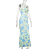 Plataz Flowers Sweetheart Neckline Cute Maternity Maxi Dress Maternity
