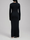 Plataz Knit Solid Color Elegant Photoshoot Baby Shower Maternity Maxi Sweater Dress Maternity