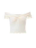 Plataz Ivory White Two Piece Set Off Shoulder Ruffle Falbala Bodycon Elegant Maternity Boho Photoshoot Baby Shower Maxi Dress Maternity