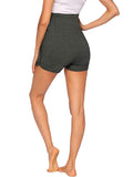 Plataz Solid Color Over The Belly Side Slits Pockets High Waisted Workout Cozy Pants Casual Maternity Shorts Maternity