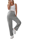 Plataz Solid Color Pockets Over The Belly Comfy Loose Wide Leg Cozy Casual Daily Trousers Maternity Yoga Workout Pants Maternity