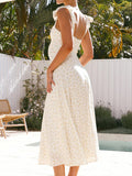 Plataz White Sleeveless lace-up Flowers Bodycon Photoshoot Elegant Maternity Baby Shower Midi Dress Maternity