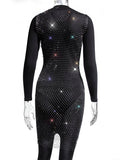 Plataz Off Shoulder Fishnet Rhinestone Clubwear Beach Cover Up Photoshoot Maternity Mini Dress Maternity