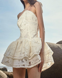 Plataz A-line Lace Homecoming Dress Wedding Guest Dress HZ1007