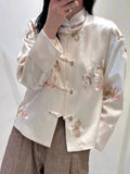 Plataz Gaoding 2024 Early Spring New Advanced New Chinese Coat Embroidery Light National Wind Collar Splicing Top