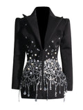 Plataz Suit Dress 2025 Spring New Famous Heavy Industry Water Drill Inlaid Decorative Design Dress