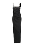 Plataz Temperament Sexy Dress 2025 Summer New Black Diamond Advanced Sensationaled Dresses