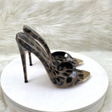 Plataz Pointed Finger Fine And Leopard-Print Women Slippers Fashion Leopard Print High Heel Small Pointed Sandals High Quality Shoes