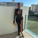 Plataz Autumn 2025 New Fashion Dress Temperament Hottie Sexy Lace Open Dress DJPT