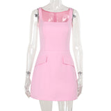 Plataz Autumn 2025 New Packed Ass Short Dress Little Flavender Style Elegance Style Sling Dress DJPT