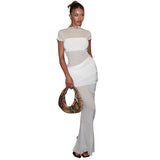 Plataz Women's Solid Color Round Collar Collar Collar Repair Kitted Folding Dress DJPT