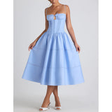 Plataz Women's New Slings With Chest-Scared Belt Low-Breasted Waist Dress HZ0628