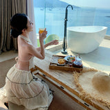 Plataz Tourism Holiday Wear Design Atmosphere Folded Neck Vest Half-Dress Suit