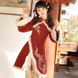 Plataz Design Songlong Chun Hanfu Women's Chinese Style Improvement Han Element Coat Dress Set 8993