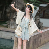 Plataz Design Haiyan Girl Chinese Style Improvement Han Element Women's Shawl Sling Skirt Set 7131