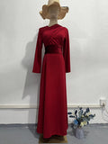 Plataz 2024 Fashion Temperament Long-Sleeved Splicing Design Velvet Shawl Court Dress