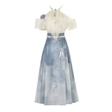 Plataz Design Wisto Yunchuan Chinese Style Improvement Han Elements Women's Blouse Half Dress Set 9204