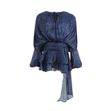 Plataz Elegant Vintage Style Dress 2025 New Hot-Sold Collar With Shoulder Long Sleeve Short Dress