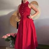 Plataz New Women's Dress French Retro Temperament High-End Beauty Sleeveless Long Dress Two-Piece