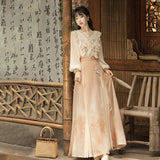 Plataz Design Autumn Evening Chinese Style Women's Clothing Element Half Dress Set 8829