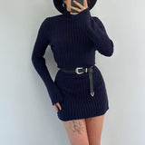 Plataz Fashion High-Collar Knitted Short-Form Hip Dress In Autumn 2024