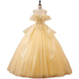 Plataz Color Yarn Yellow Evening Dress Student Vocal Art Exam Performance Costumes Solo Puffy Skirts To Preside Over The Annual Meeting