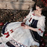 Plataz Court White Snowy Lolita Women's Short-Sleeved Dress Everyday Cute Lolita Sweet Dress 6345