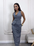 Plataz Summer Dress With A Set Of Solid Color Simple Loose Light Sleeveless Skirt Two Sets