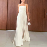 Plataz Women's High-Rise Splicing Sexy Dew Solid Color Design Dress In Summer 2025