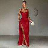 Plataz Autumn 2025 New Famous Style Temperament Sexy Body-Shrinking Fork And Fork Of The Dress DJPT