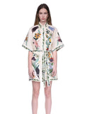 Plataz Niche 2025 New Collar Short Sleeves Printed With Thin Dress Woman