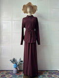 Plataz 2025 Warm Elegant Noble Long Sleeve Top Comfortable Long Dress Suit Woman