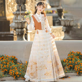Plataz Goldfish Fireworks Chinese Wind Improvement Han Elements Women's Blouse Vest Skirt 8888