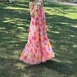 Plataz Summer Dress New Holiday Style V Tie Sling Dress