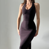 Plataz 2025 New Solid Color Sling Hanging Neck U Tie With Open Skirt