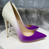 Plataz Color Spell Sexy 12Cm High Heels Ultra-Fine Heel Shoes Women's Shoes Gradually Change Color Net Red Large Size Single Shoes High Quality Shoes