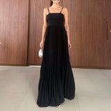 Plataz Women's High-Rise Splicing Sexy Dew Solid Color Design Dress In Summer 2025