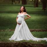 Plataz Women's Lace With Spinning Pregnant Women Floating Tail Fluttering Sleeves Photography Dress 1110 Maternity