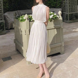 Plataz Hanging Neck Dress Set Spring And Summer Women's Clothing 2024 French Seaside Resort Beach Dress Chiffon Dress