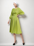 Plataz French Style Dress 2025 Summer New Round Collar Collar With Shoulder Sleeve Texture Waist Dress Dress Dress Woman