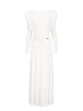 Plataz Elegant High-End Dress Dress 2025 Summer New Round Collar Kinestic Body To Collect Waist Long Dress Dress Woman