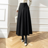 Plataz Dress 2025 Winter Dress New High-Waist Korean Version Of The Big Folds To Cover The Thin Hair Of This Long Dress DJPT