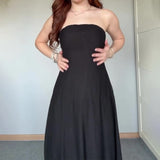 Plataz 2024 New Female Decoration Height Waist Simple Temperament High-Grade Breast-Smear Lightweight Dress