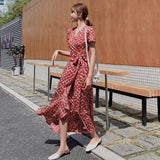 Plataz Flower Dress Women's Summer 2025 New Holiday Beach Dress Red Super Fairy Bohemia Long Dress
