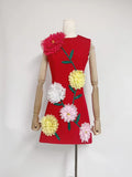 Plataz Dress Dress 2025 Summer Fashion Trend Design Three-Dimensional Flower Embroidery Vest Skirt